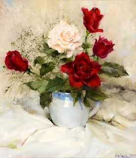 Clark Hulings (1922-2011), Roses (1984)
