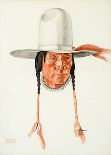 Winold Reiss (1886-1953), Chief Eagle Calf (#8)