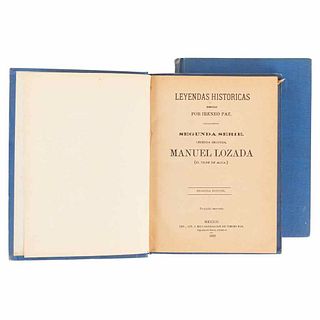 Paz, Ireneo. Leyendas Históricas. México, 1895. Pieces: 2.
