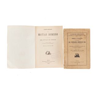 Impresos sobre Ferrocarriles Mexicanos. González Roa, Fernando - López de Llergo, Jerónimo. México, 1917/1881. Pieces: 2.