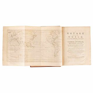 Anson, George A. Voyage Round the World in the Years, MDCCXL, I, II, III, IV. London: Printed for T. Osborne, H. Wo...