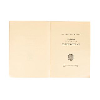 Tovar de Teresa, Guillermo. Noticias sobre el retablo mayor de Tepotzotla´n. México: Librería Robredo, 1985.  4o....