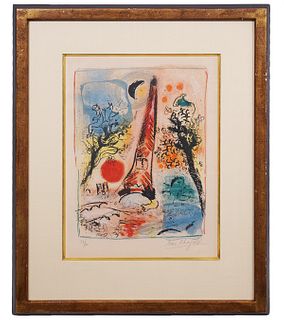 Marc Chagall Lithograph 'Vision de Paris'