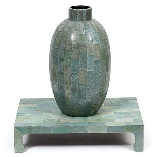 Shagreen Vase and Table Stand