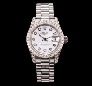 Presidential Rolex Watch 18K White Gold & Diamonds