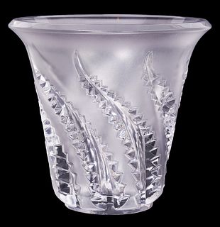 Lalique Lobelia Fern Leaf Vase