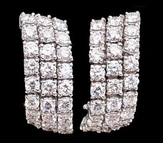 Pr. Diamond & 18K White Gold Earrings