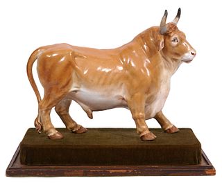 Finely Detailed Continental Porcelain Bull