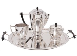 Christofle Art Deco 4 Pc. Tea Set with Tray