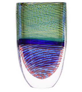 Large Murano Art Glass Vase by Stefano Toso