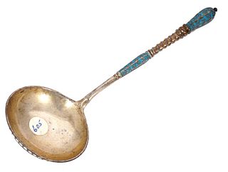 Russian Imperial 84 Silver Enamel Master Spoon