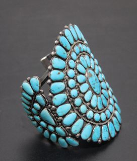 Navajo Style Turquoise/Silver Bracelet