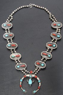 Navajo Style Silver/Turquoise Necklace