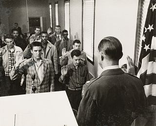 ANONYMOUS PHOTOGRAPHER Elvis Presley is sworn into the Army, Memphis 1958
