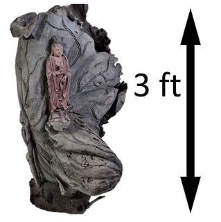 Palace Sized Chinese Wooden Carving of Guanyin