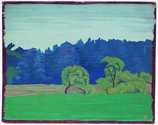 Otto Plaug Jugendstil Landscape Painting