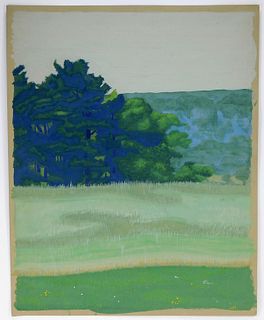 Otto Plaug Jugendstil Meadow Landscape Painting