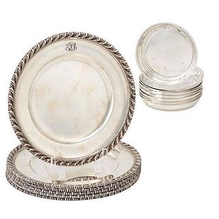 TIFFANY & CO. STERLING BREAD TRAYS AND COASTERS