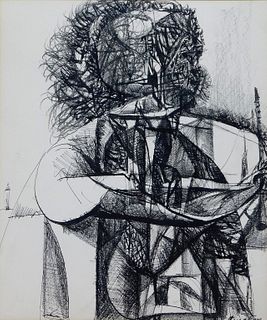 John Jurgens Abstract Surrealist Ink Drawing