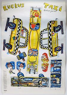Red Grooms Pop Art Ruckus Taxi Lithograph