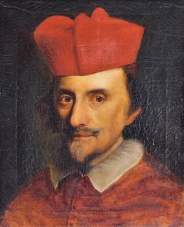 18C Roman School Portrait Painting of a Cardinal