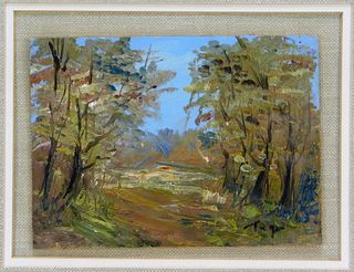 Signed Tega Post Impressionist Landscape Painting