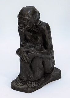 Jose Luis Cuevas Style Woman Bronze Sculpture