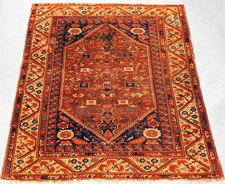 Oriental Red Floral Near Square Rug