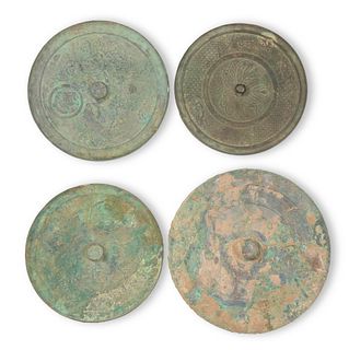 Group of Chinese Bronze Hand Mirrors, Han and Tang