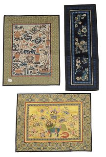 3 Chinese Embroideries, Qing