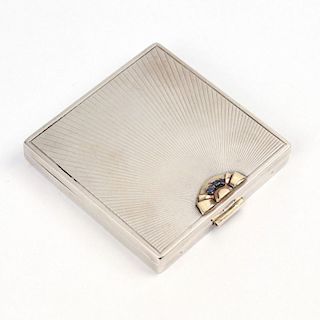 CARTIER STERLING SILVER & GOLD COMPACT