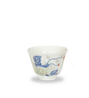 Chinese Wucai Flower Cup, Possibly Kangxi
