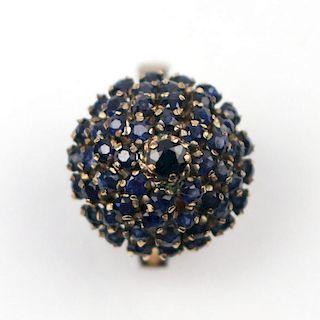 14k GOLD & SAPPHIRE CLUSTER RING