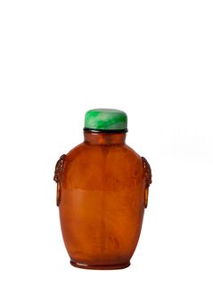 Chinese Amber Snuff Bottle, 18th Century