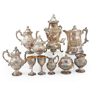 SILVER PLATED TEA AND COFFEE SERVICE