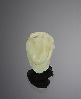 Chinese White Jade Carving of Peaches, 18th Century