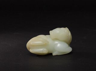 Chinese White Jade Carved Horse, 18th Century