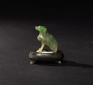 Small Chinese Jadeite Carved Dog, 19th Century