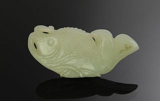 Chinese Jade Carving of Fish, Ming Dynasty