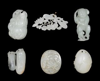 Group of 6 Chinese Jades, 18-19th Century