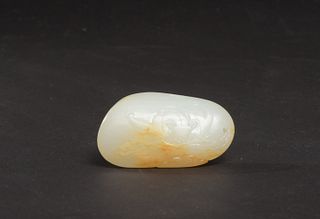 Chinese White Jade with Skin Toggle, 18-19th Century