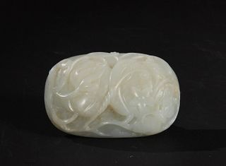 Chinese White Jade Belt Buckle, Ming dynasty