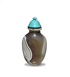 Chinese Agate Snuff Bottle, 18-19th Century