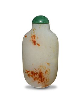 Chinese Hetian White Jade Snuff Bottle, 18-19th Century