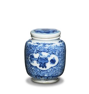 Chinese Blue & White Snuff Bottle, 18th Century