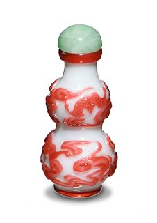Peking Glass Hulu Shaped Snuff Bottle, 18th Century