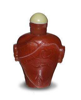 Chinese Red Agate Snuff Bottle, 18th Century
