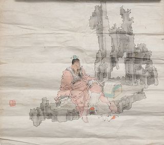 Chinese Painting of Mifu with Rocks, Ren Xun
