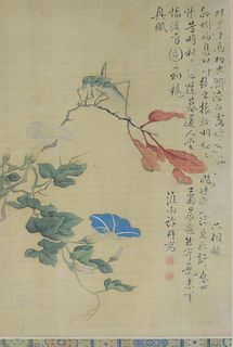 Chinese Painting on Silk by Xu Ji, 18th Century