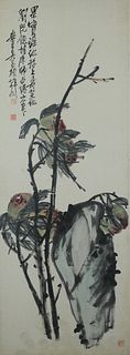 Chinese Painting of Peaches by Wu Changshuo